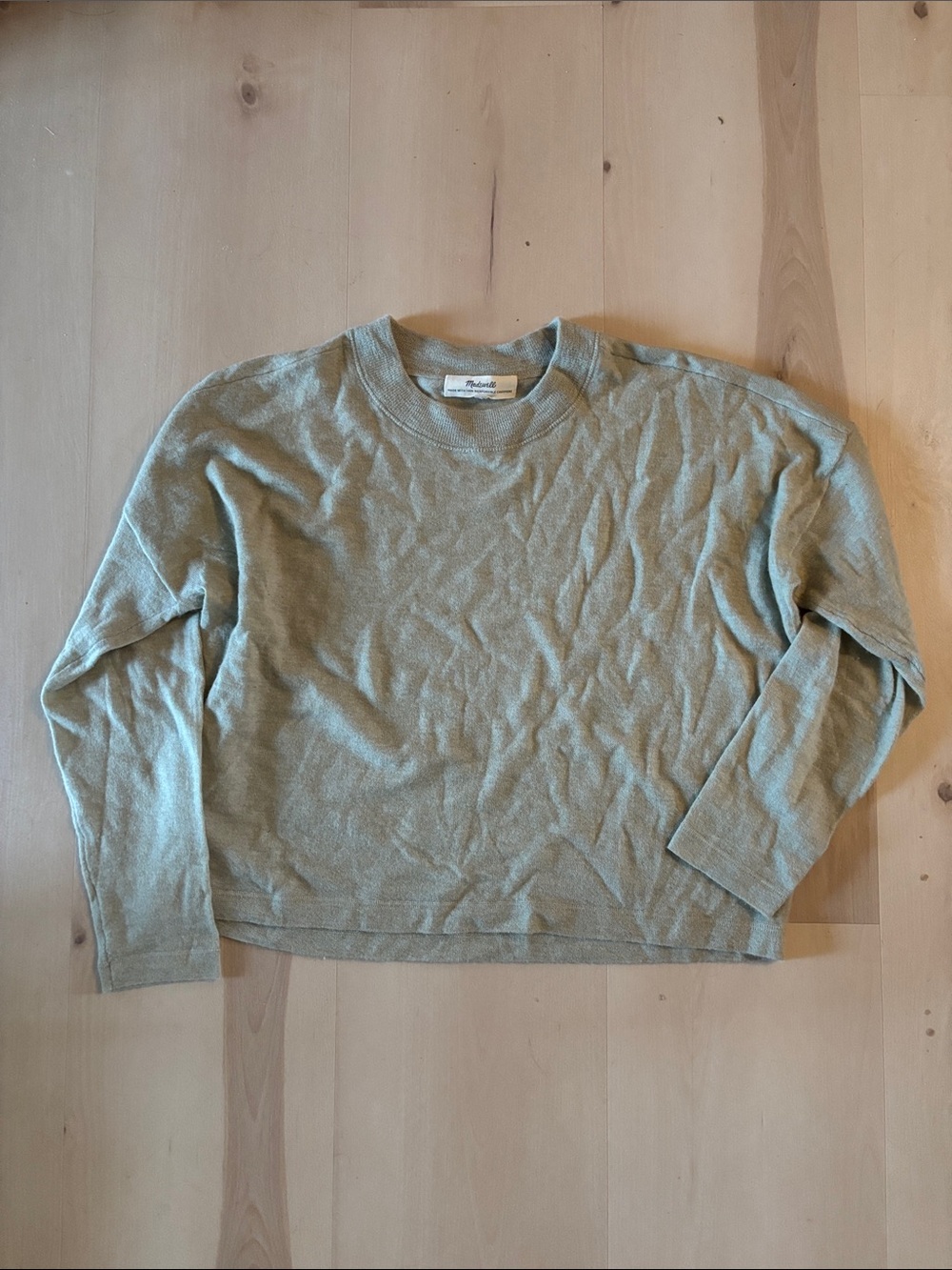 Madewell Cashmere Light Sage Green Crewneck Sweater